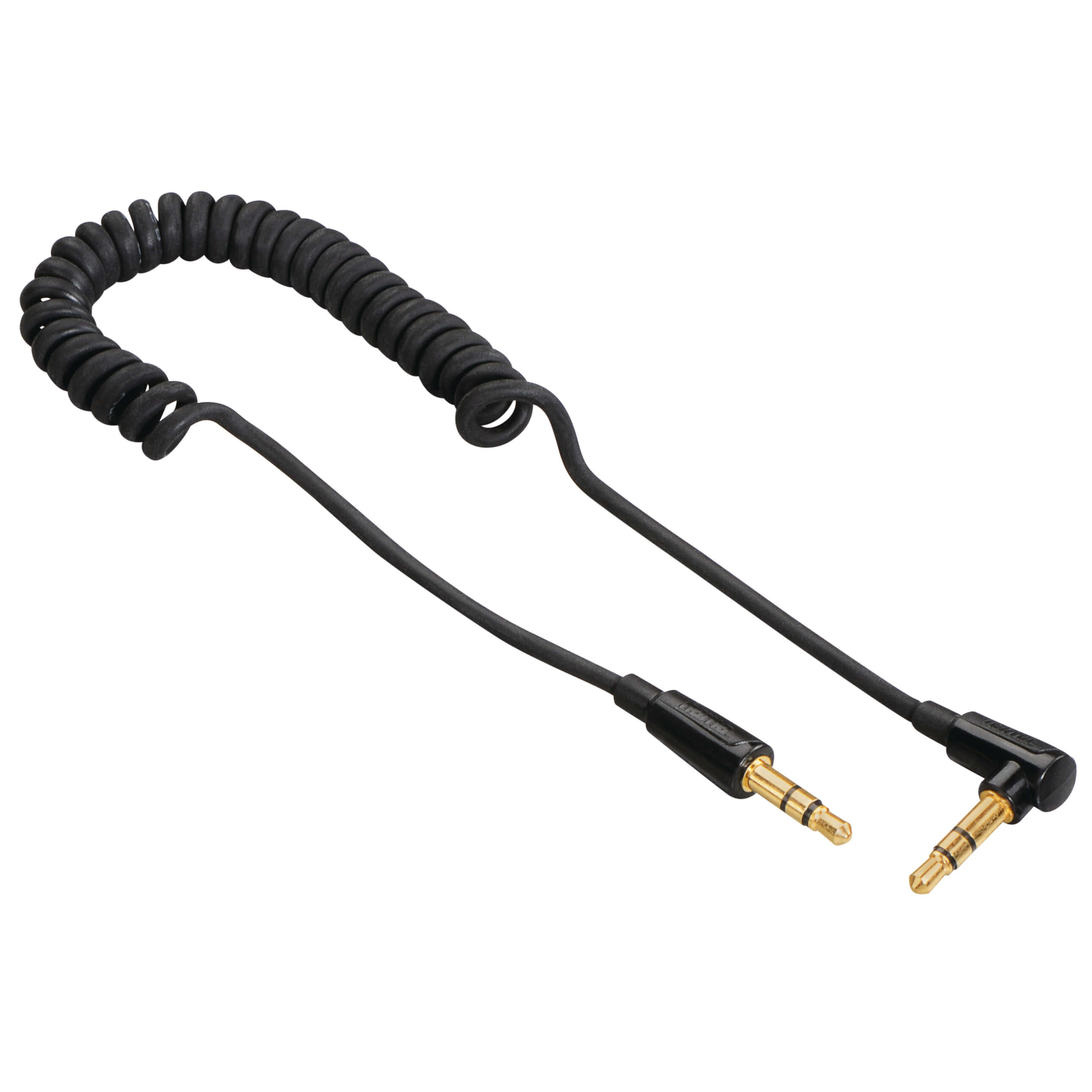 HAMA Flexi-Slim Coiled Cord, 3.5 m m jack plug 90° - plug, stereo