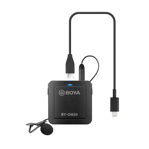 BOYA Microphone BY-DM20 Lavalier Dual USB-C & Lightning 2m.