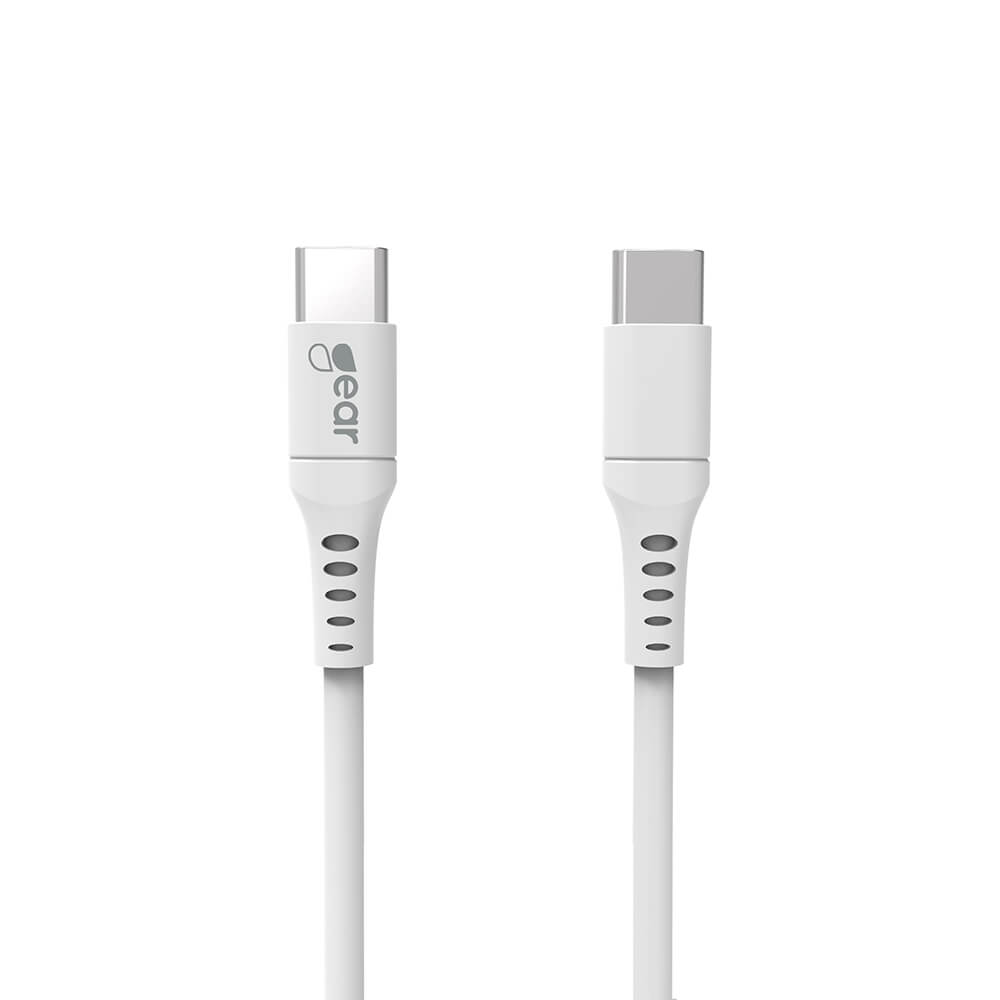 GEAR Latausjohto USB-C USB-C 2.0 1m Valkoinen Pyöreä Johto