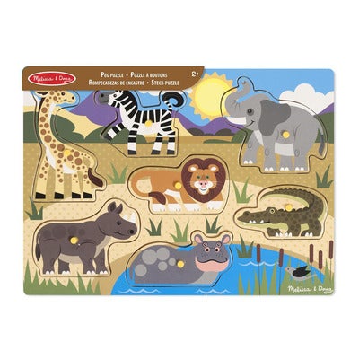 Wooden Peg Puzzle Safari