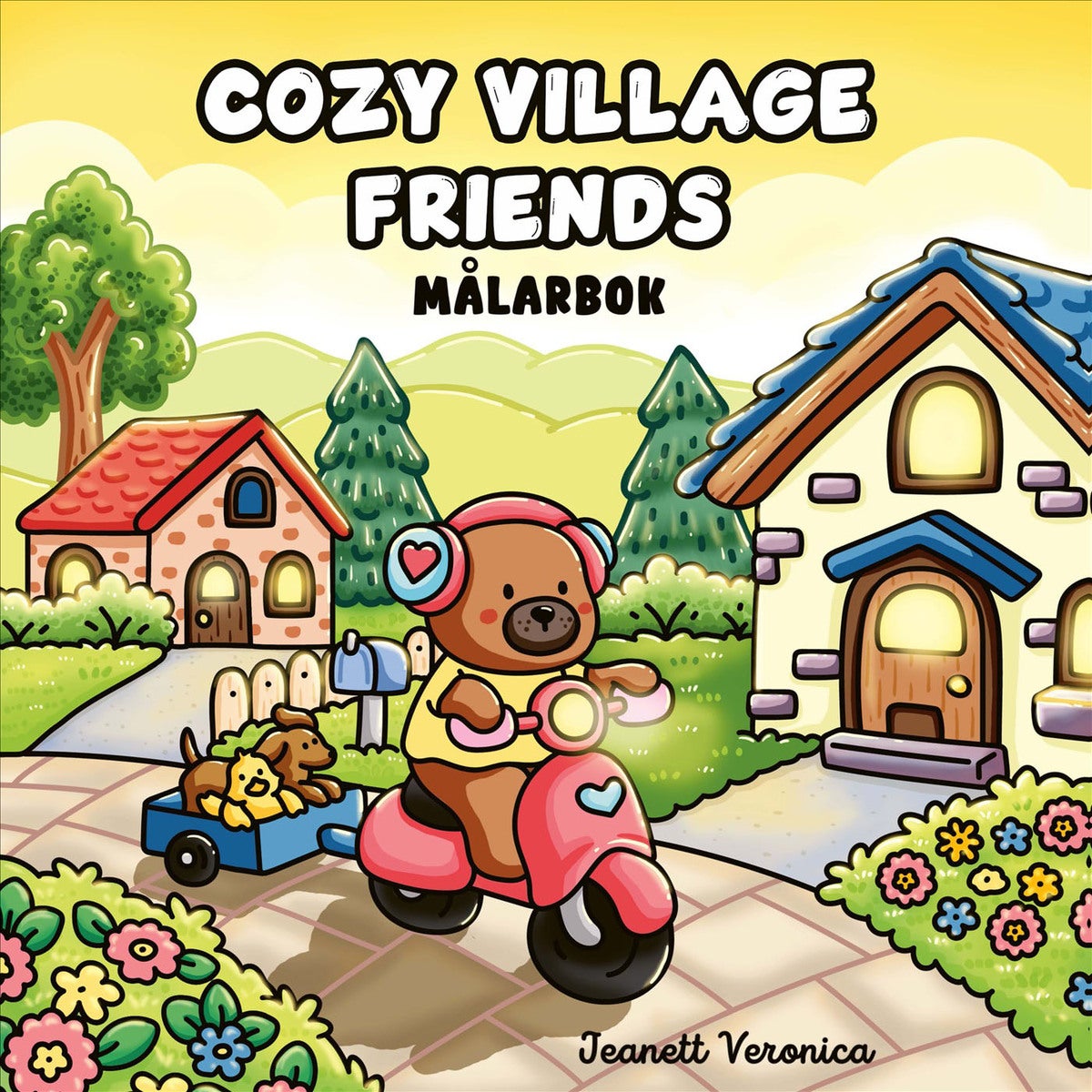 Målarbok: Cozy Village Friends