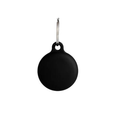 Airtag Holder Silicone Black with Keyring