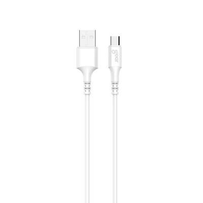 Rund Laddkabel MicroUSB till USB-A 3m Vit 