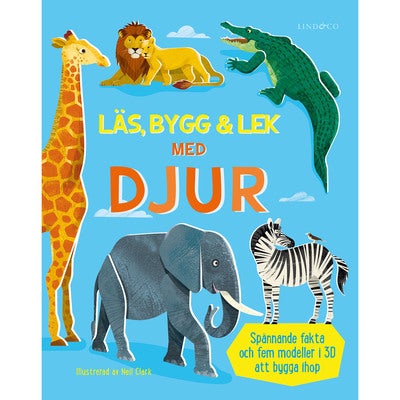 Läs, bygg och lek med djur - innehåller fem modeller att bygga