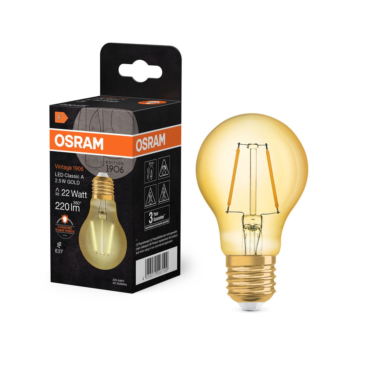 Belysning LED Classic A 2,5W 824 Gold E27