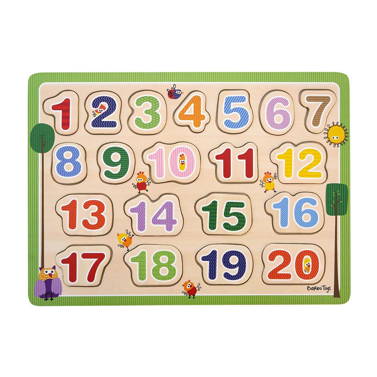 Palapeli 20 Pcs Classic Wooden 1-2-3 Puzzle