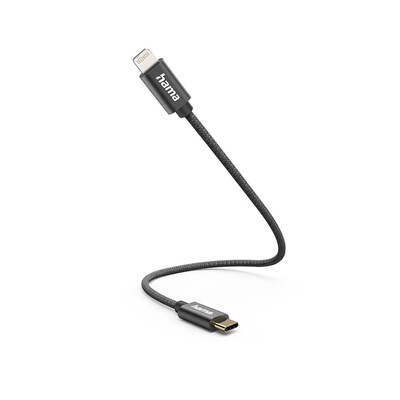 Charging Cable USB-C - Lightning 0.2m Black