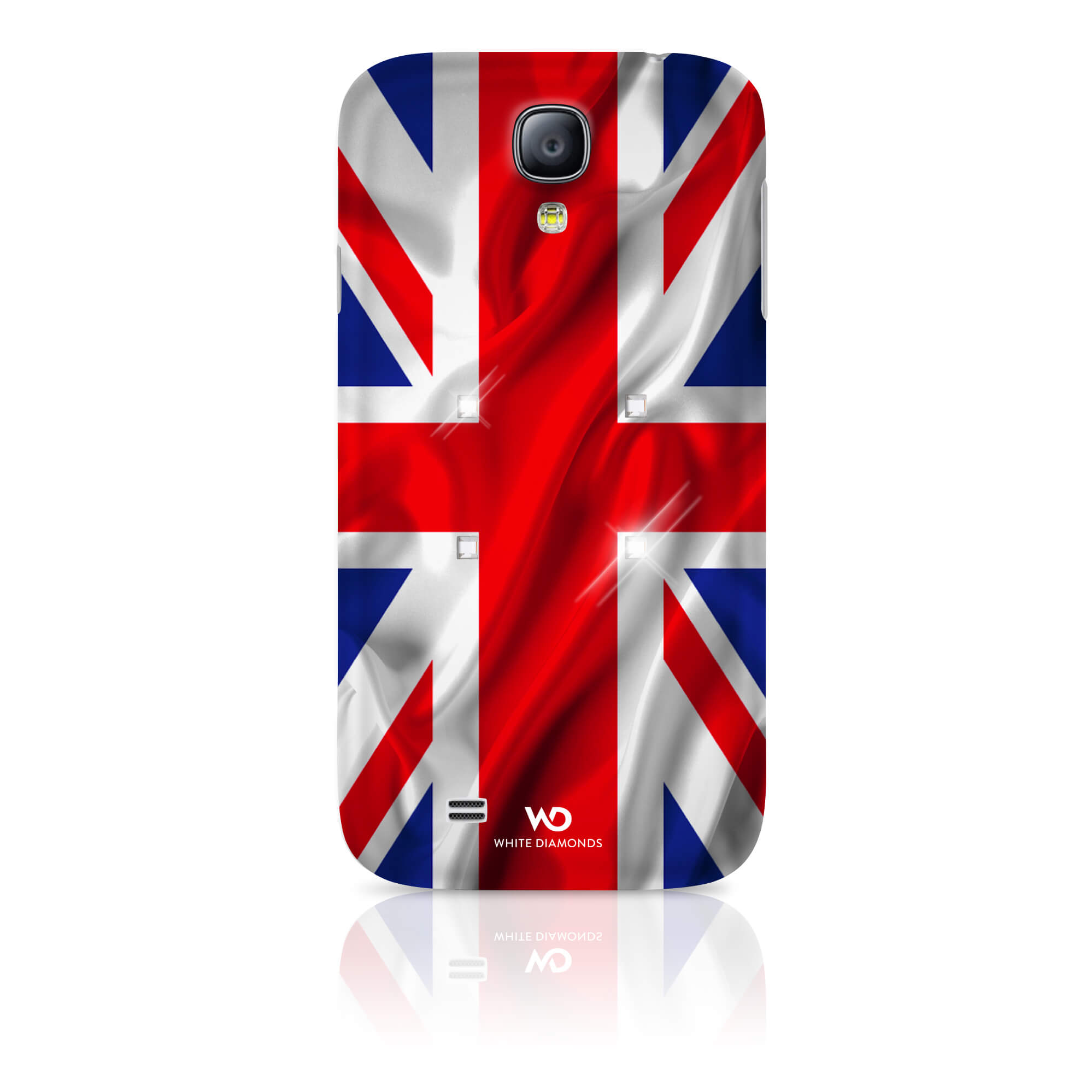 Mobile Phone Cover Flag UK fo r Samsung Galaxy S4, White/Blu
