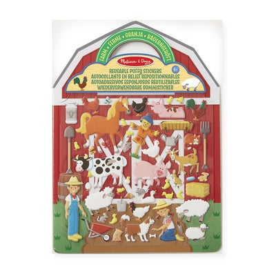 Reusable Puffy Stickers Playset Farm
