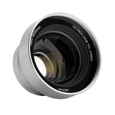 Laajakulma Muunnin Fuji XV100:lle Hopea