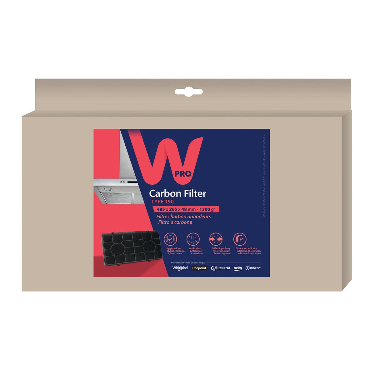 Kulfilter til Køkkenemhætte CHF190/1