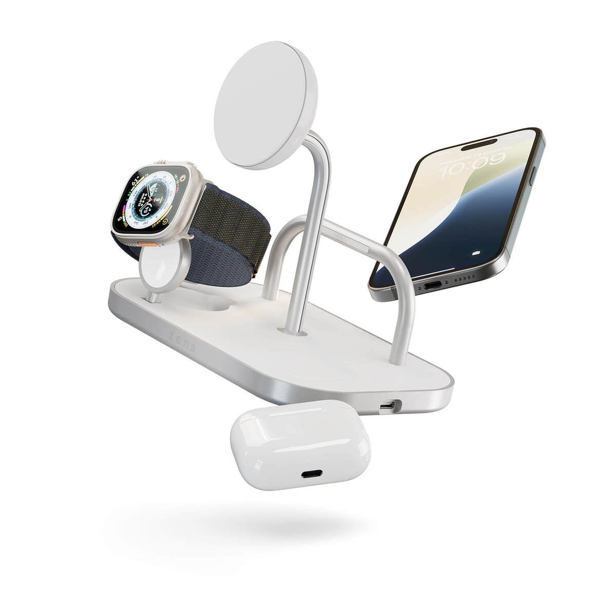 Wireless Charger 4-in-1 Qi2 60W USB-C Output White