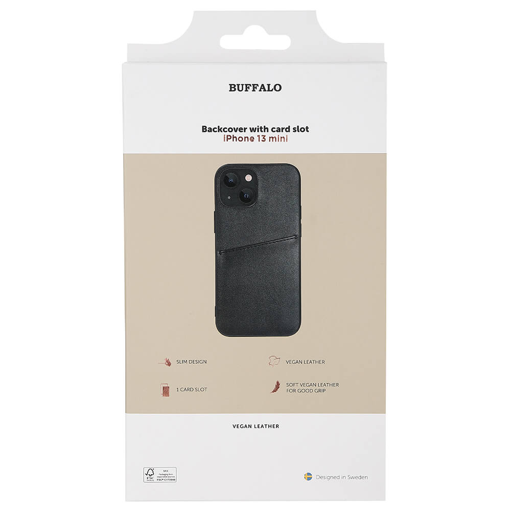 Phone Case PU 1 Card iPhone 13 Mini Svart