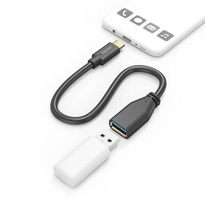 Adapter Cable USB OTG USB-C to USB-A Black