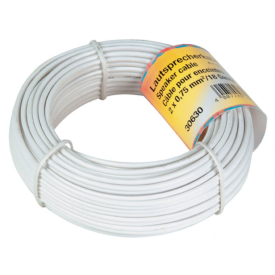 HAMA Kaiutin Johto 2x0,75mm² 10m Valk Bulk 25p